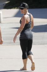PINK Out Jogging at a Beach in Gold Coast 08/16/2018