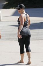 PINK Out Jogging at a Beach in Gold Coast 08/16/2018
