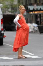 Pregnant CLAIRE DANES Out and About in New York 08/20/2018