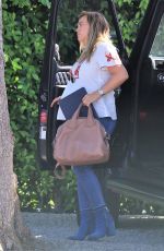 Pregnant HILARY DUFF Arrives at Haylie Duff