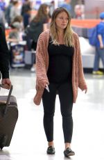 Pregnant HILARY DUFF at JFK Airport in New York 08/26/2018