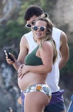 Pregnant HILARY DUFF on the Beach in Malibu 08/15/2018