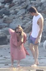 Pregnant HILARY DUFF on the Beach in Malibu 08/15/2018