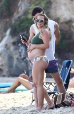 Pregnant HILARY DUFF on the Beach in Malibu 08/15/2018