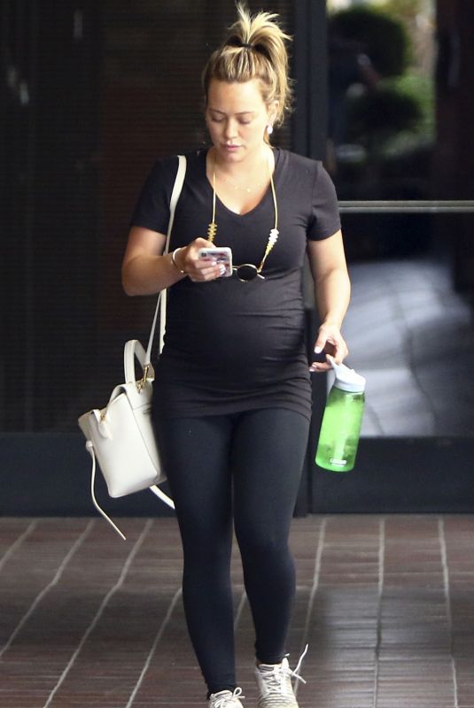 Pregnant HILARY DUFF Out and About in Los Angeles 08/12/2018