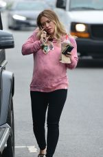Pregnant HILARY DUFF Out for Breakfast in Los Angeles 08/25/2018