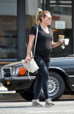 Pregnant HILARY DUFF Out for Coffee in Studio City 08/10/2018