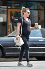 Pregnant HILARY DUFF Out for Coffee in Studio City 08/10/2018