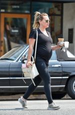 Pregnant HILARY DUFF Out for Coffee in Studio City 08/10/2018