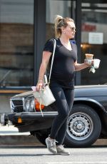 Pregnant HILARY DUFF Out for Coffee in Studio City 08/10/2018