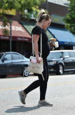 Pregnant HILARY DUFF Out for Coffee in Studio City 08/10/2018