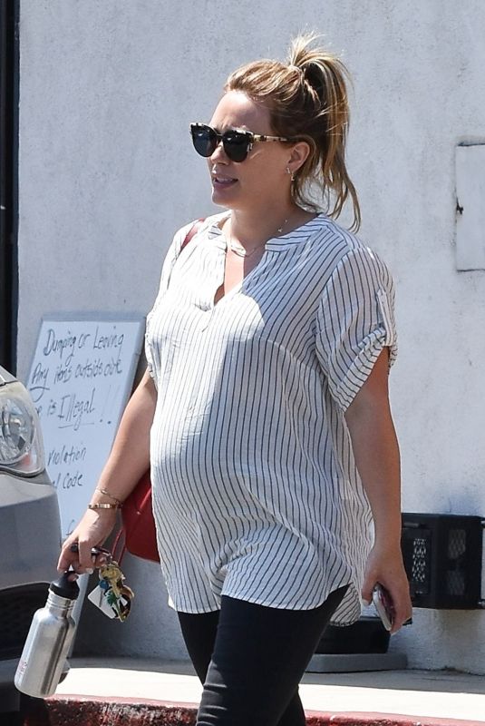 Pregnant HILARY DUFF Out for Lunch in Studio City 08/15/2018