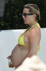 Pregnant KATE HUDSON in Bikini at a Pool in Ojai 07/28/2018