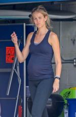 Pregnant KATHRYN BOYD Washing Her Car in Los Angeles 08/17/2018