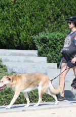 Pregnant TROIAN BELLISARIO Out with Her Dog in New York 08/16/2018