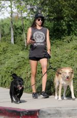 Pregnant TROIAN BELLISARIO Out with Her Dog in New York 08/16/2018