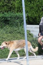 Pregnant TROIAN BELLISARIO Out with Her Dog in New York 08/16/2018