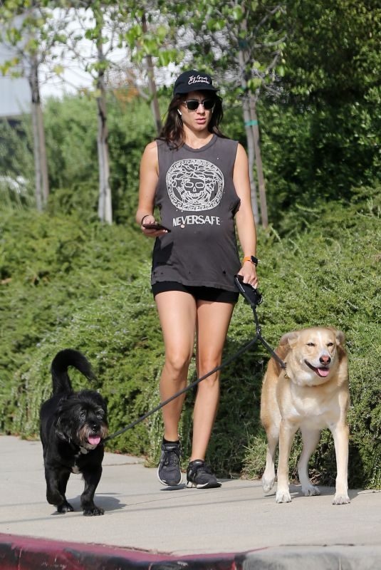 Pregnant TROIAN BELLISARIO Out with Her Dog in New York 08/16/2018