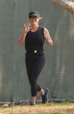 REESE WITHERSPOON Out Jogging in Los Angeles 08/11/2018