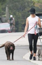 REESE WITHERSPOON Walks Her Dogs Out in Los Angeles 08/18/2018