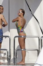 RITA ORA in Swimsuit while on Holiday in Porto Cervo 08/10/2018