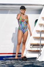 RITA ORA in Swimsuit while on Holiday in Porto Cervo 08/10/2018