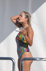 RITA ORA in Swimsuit while on Holiday in Porto Cervo 08/10/2018