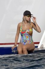 RITA ORA in Swimsuit while on Holiday in Porto Cervo 08/10/2018