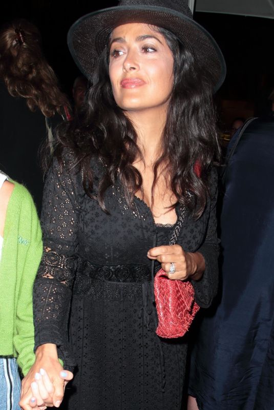 SALMA HAYEK at Madeo Restaurant in Beverly Hills 08/14/2018