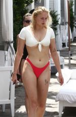 SOPHIE TURNER in Bikini at Delano Hotel Pool in Miami 08/13/2018