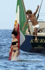 TAHNEE ATKINSON in Bikini at a Boat in Sardinia 08/10/2018