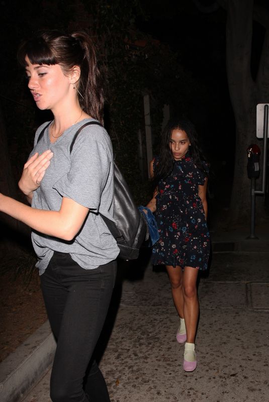 ZOE KRAVITZ and SHAILENE WOODLEY at Lucques Restaurant in West Hollywood 08/10/2018