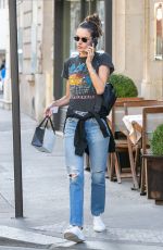 ALESSANDRA AMBROSIO Out in Paris 09/29/2018