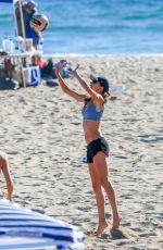 ALESSANDRA AMBROSIO Playing Volleybal at a Beach in Santa Monica 09/16/2018