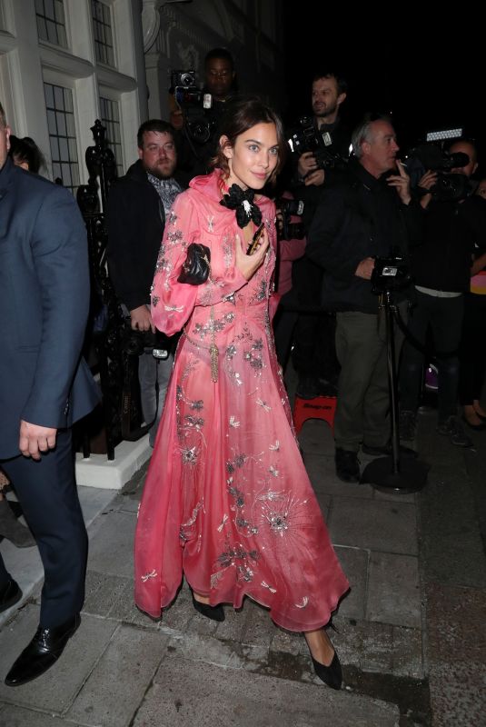 ALEXA CHUNG Arrives at Victoria Beckham x Vogue Party in London 09/16/2018
