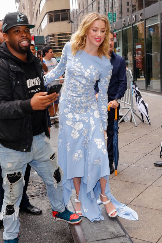 AMBER HEARD Heading to Cantor Charity Day in New York 09/11/2018