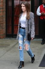 ANNA KENDRICK in Ripped Jeans Leaves Her Hotel in New York 09/12/2018