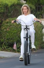 ASHLEY TISDALE Riding a Bike Out in Toluca Lake 09/05/2018