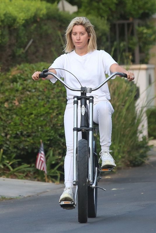 ASHLEY TISDALE Riding a Bike Out in Toluca Lake 09/05/2018