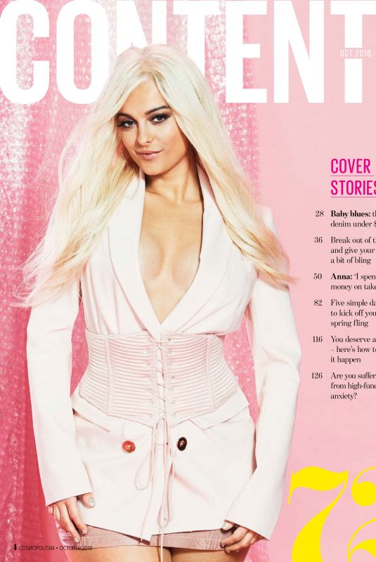 BEBE REXHA in Cosmopolitan Magazine, Australia October 2018