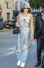 BELLA HADID Leaves Royal Monceau Hotel in Paris 09/27/2018