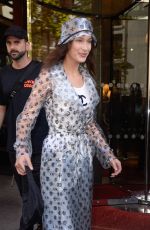 BELLA HADID Leaves Royal Monceau Hotel in Paris 09/27/2018