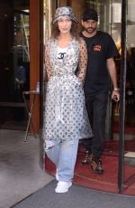 BELLA HADID Leaves Royal Monceau Hotel in Paris 09/27/2018