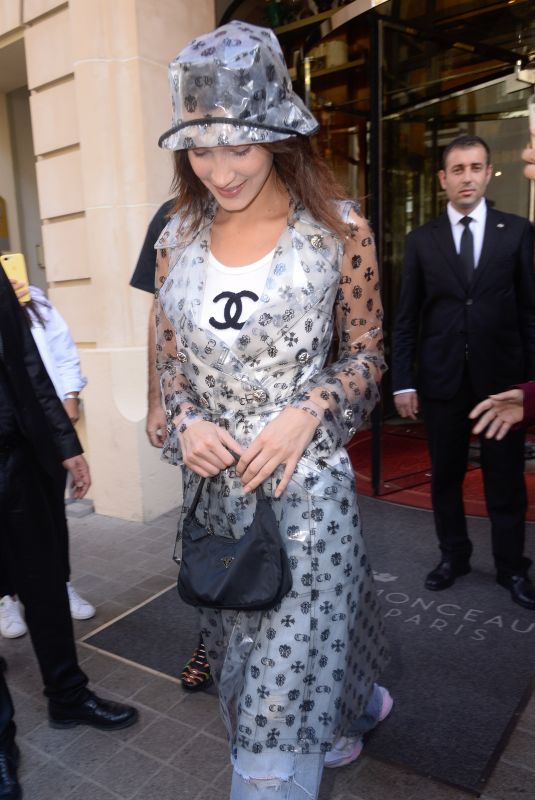 BELLA HADID Leaves Royal Monceau Hotel in Paris 09/27/2018