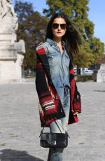 BLANCA PADILLA Out at Paris Fashion Week 09/29/2018