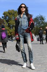 BLANCA PADILLA Out at Paris Fashion Week 09/29/2018