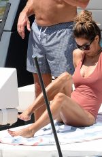 BROOKE BURKE in Swimsuit at a Yacht in Miami 09/09/2018