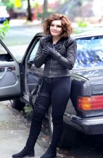 CAMREN BICONDOVA on the Set of Gotham in Brooklyn 08/30/2018