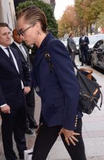 CARA DELEVINGNE Arrives at Her Hotel in Paris 09/28/2018