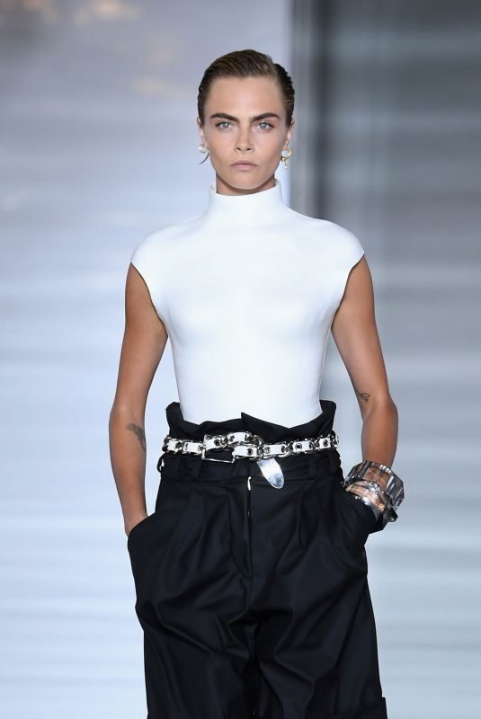 CARA DELEVINGNE at Balmain Runway Show at Paris Fashion Week 09/28/2018